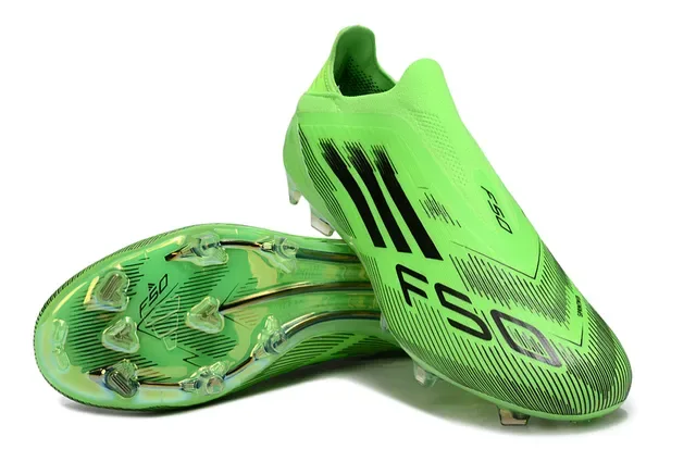 Adidas हरा काला सॉक फिट अपर मोल्डेड कोनिकल स्टड्स फर्म ग्राउंड फुटबॉल जूते 4