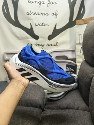 Adidas Hyperboost Slip-On أزرق أسود أبيض حذاء أسلوب حياة رياضي 5