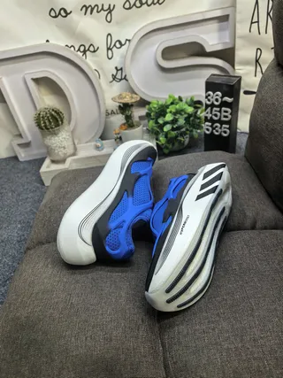 Adidas Hyperboost Slip-On أزرق أسود أبيض حذاء أسلوب حياة رياضي 6