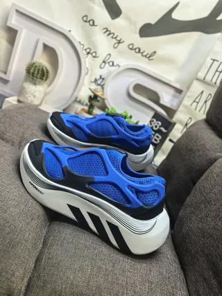 Adidas Hyperboost Slip-On أزرق أسود أبيض حذاء أسلوب حياة رياضي 7
