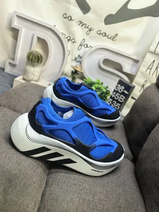 Adidas Hyperboost Slip-On أزرق أسود أبيض حذاء أسلوب حياة رياضي 9