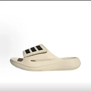 Adidas Lightstrike Slide 米色黑色 模制单体鞋底 三条纹带 拖鞋