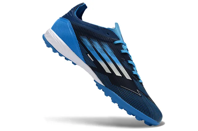 Adidas Azul Marino Bajo Superior Sintético Gráficos Dinámicos Línea de Velocidad Césped Artificial Zapatos de Fútbol 5