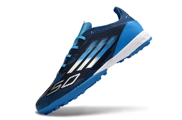 Adidas Azul Marino Bajo Superior Sintético Gráficos Dinámicos Línea de Velocidad Césped Artificial Zapatos de Fútbol 6