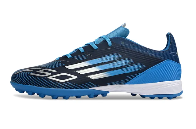 Adidas Azul Marino Bajo Superior Sintético Gráficos Dinámicos Línea de Velocidad Césped Artificial Zapatos de Fútbol 11