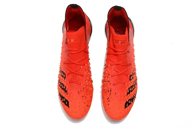 Adidas Orange Black Padrão de escala texturizado Alto tornozelo Superfície firme Sapatos de futebol 2