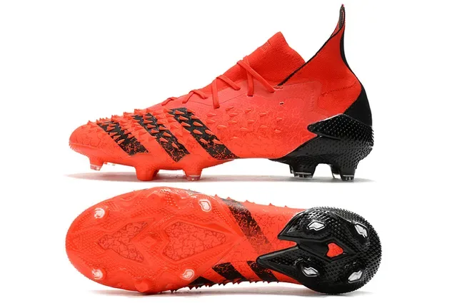 Adidas Orange Black Padrão de escala texturizado Alto tornozelo Superfície firme Sapatos de futebol 5