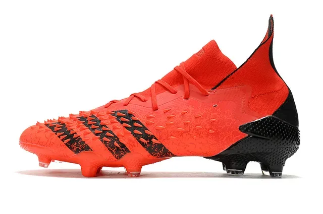Adidas Orange Black Padrão de escala texturizado Alto tornozelo Superfície firme Sapatos de futebol 8