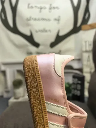 Adidas Pink Beige Laceless Mary Jane Strap Three-Stripe Side Panel Lifestyle Sneakers 3