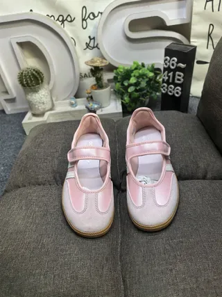 Adidas Pink Beige Laceless Mary Jane Strap Three-Stripe Side Panel Lifestyle Sneakers 10
