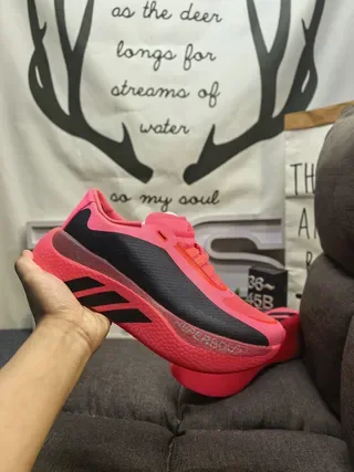 Adidas Tênis Lifestyle com Upper de Knit Rosa Preto, Sola Intermediária Esculpida 5