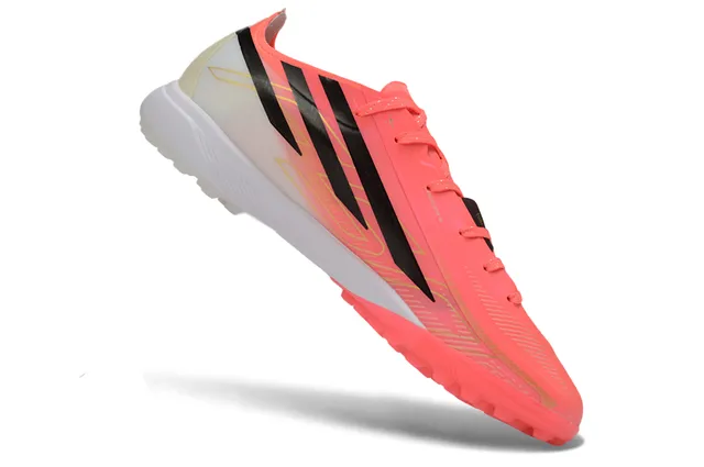 Adidas Pink Black Neon Gradient Upper Three-Stripe Branding Turf Soccer Shoes 2