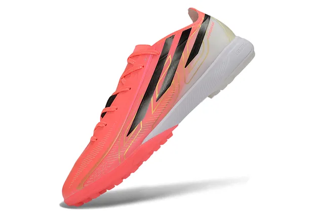 Adidas Pink Black Neon Gradient Upper Three-Stripe Branding Turf Soccer Shoes 3