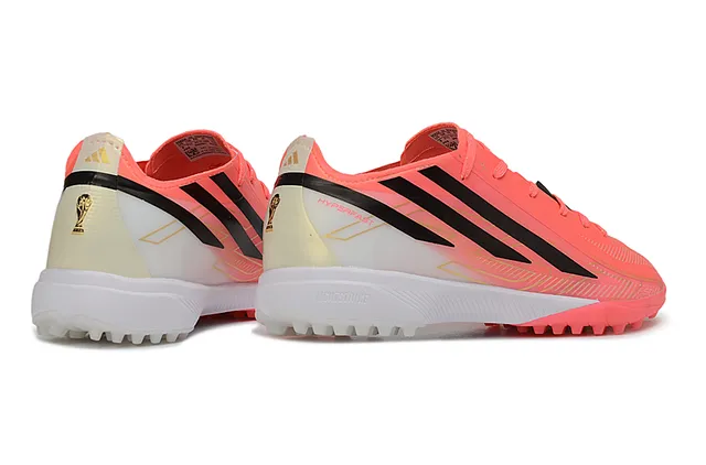 Adidas Pink Black Neon Gradient Upper Three-Stripe Branding Turf Soccer Shoes 5