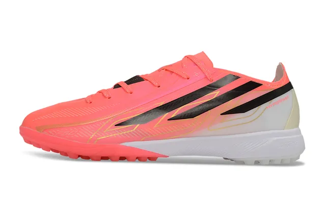 Adidas Pink Black Neon Gradient Upper Three-Stripe Branding Turf Soccer Shoes 7