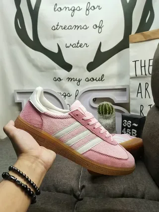 Adidas Zapatillas Lifestyle con Corduroy Superior de Ante Rosa y Blanco 5