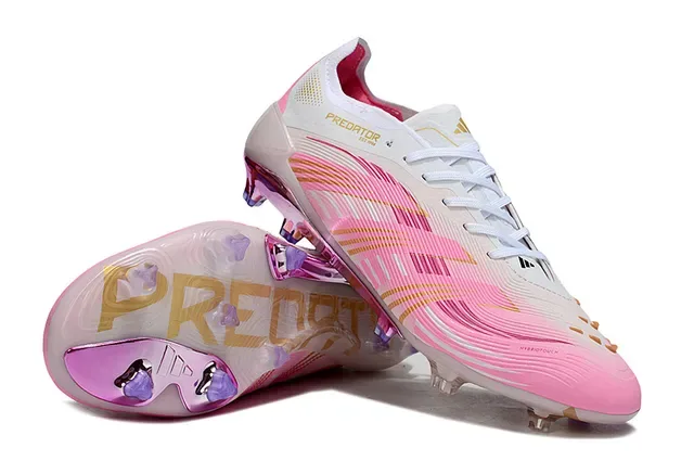Adidas গোলাপি সাদা লহরিত সিন্থেটিক উপরের অংশ ইরিডিসেন্ট হিল কাউন্টার ফার্ম গ্রাউন্ড ফুটবল জুতো 3
