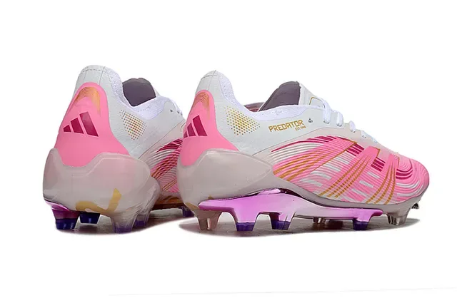 Adidas গোলাপি সাদা লহরিত সিন্থেটিক উপরের অংশ ইরিডিসেন্ট হিল কাউন্টার ফার্ম গ্রাউন্ড ফুটবল জুতো 4