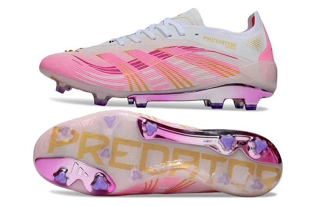 Adidas গোলাপি সাদা লহরিত সিন্থেটিক উপরের অংশ ইরিডিসেন্ট হিল কাউন্টার ফার্ম গ্রাউন্ড ফুটবল জুতো 5