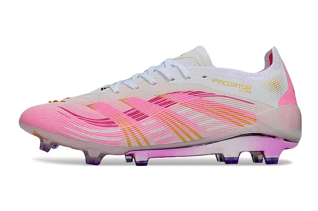 Adidas গোলাপি সাদা লহরিত সিন্থেটিক উপরের অংশ ইরিডিসেন্ট হিল কাউন্টার ফার্ম গ্রাউন্ড ফুটবল জুতো 6