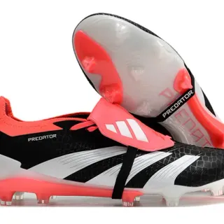 Adidas Predator 黑粉 無鞋帶 帶扣 蜂巢紋理鞋面 硬地足球鞋