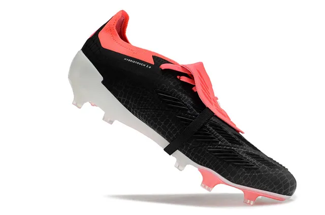 Adidas Predator Preto Rosa Sem Cadarço Fecho de Alça Textura de Ninho de Abelha Superior Campo Firme Sapatos de Futebol 2