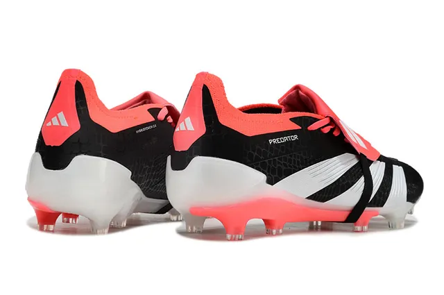 Adidas Predator Preto Rosa Sem Cadarço Fecho de Alça Textura de Ninho de Abelha Superior Campo Firme Sapatos de Futebol 5