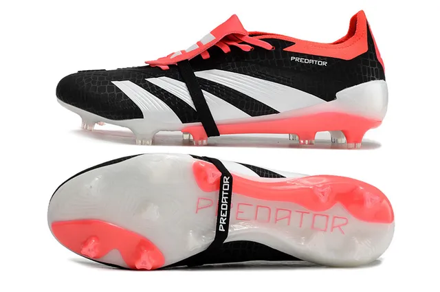 Adidas Predator Preto Rosa Sem Cadarço Fecho de Alça Textura de Ninho de Abelha Superior Campo Firme Sapatos de Futebol 6
