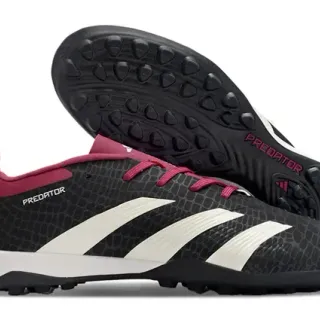 Adidas Predator Preto Rosa Tênis de Futebol Turf Tacas Cônicas Upper Sintético Texturizado
