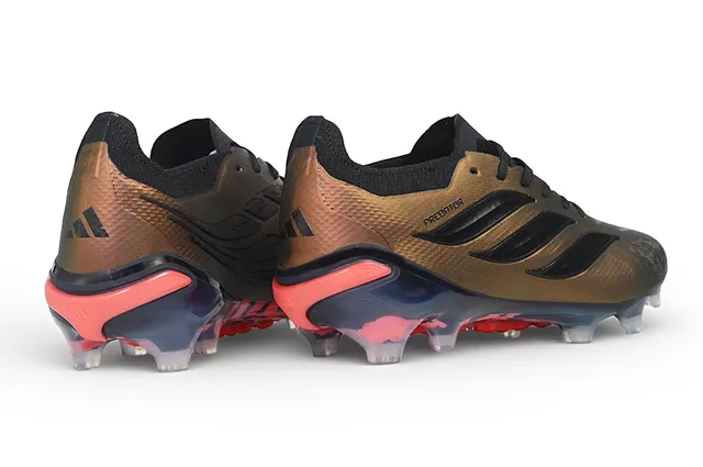 Adidas Predator 棕红金属青铜鞋面 黑色三条纹 钉入式足球鞋 5