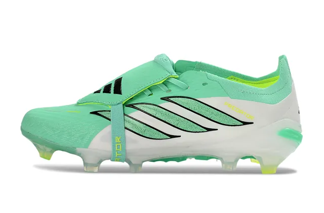 Adidas Predator أخضر أبيض أعلى لاس-كاج قاعدة شفافة أحذية كرة القدم للأرضية الصلبة 17
