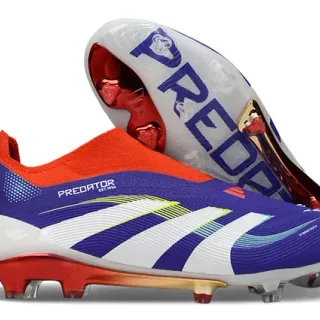 Adidas Predator Violet Orange Sock-Fit Collar Empeigne Synthétique Texturée Surface Firm-Ground Chaussures de Football