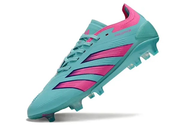 Adidas Predator Turquoise et Rose Chaussures de Football pour Terrain Firme 3