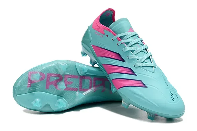 Adidas Predator Turquoise et Rose Chaussures de Football pour Terrain Firme 4