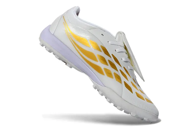 Adidas Predator श्वेत स्वर्ण लाल टर्फ फुटबॉल जूते 2