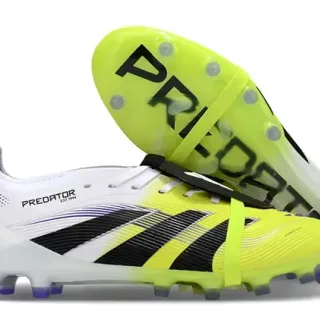 Adidas Predator Amarillo Blanco Asimétrico Lacing Gradient Upper Firm-Ground Zapatos de Fútbol