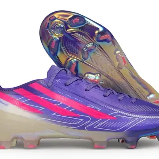 Adidas Violet Rose Low-Cut Synthétique Haut Iridescent Holographique Plaque de semelle Sol Ferme Chaussures de football
