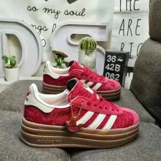 Adidas أحذية رياضية أحمر أبيض منخفضة الرباط أعلى متموج نمط حياة