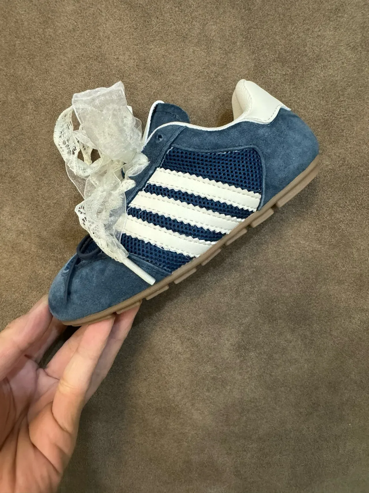 Adidas Red White Suede And Mesh Upper Three-Stripe Side Panel Lifestyle Sneakers 7