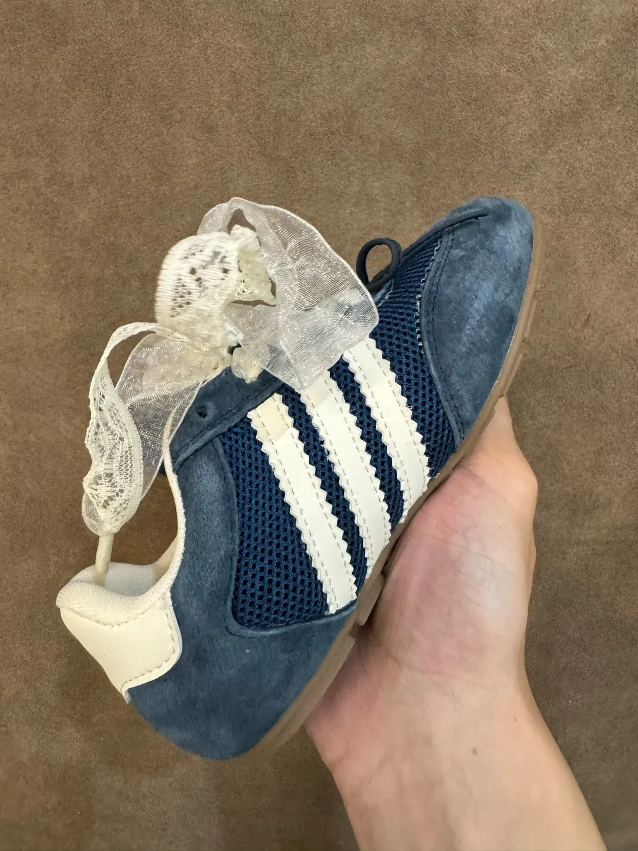 Adidas Red White Suede And Mesh Upper Three-Stripe Side Panel Lifestyle Sneakers 21