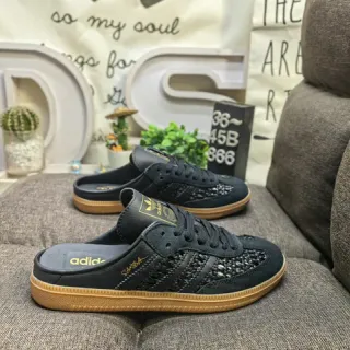Adidas Samba أسود شبكة نسيج كعب جوم سنيكرز ستايل حياة