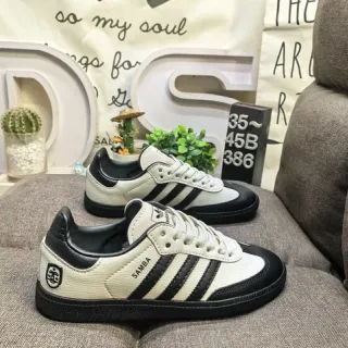 Adidas Samba Off-White and Black حذاء أسلوب حياتي