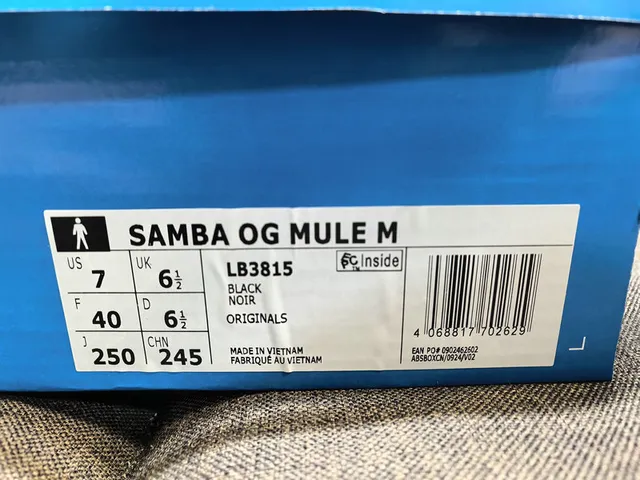 Adidas Samba ওপেন-ব্যাক মিউল কালো সাদা গাম ক্যাজুয়াল শু 2