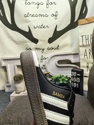 Adidas Samba ওপেন-ব্যাক মিউল কালো সাদা গাম ক্যাজুয়াল শু 3