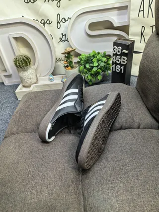 Adidas Samba ওপেন-ব্যাক মিউল কালো সাদা গাম ক্যাজুয়াল শু 6