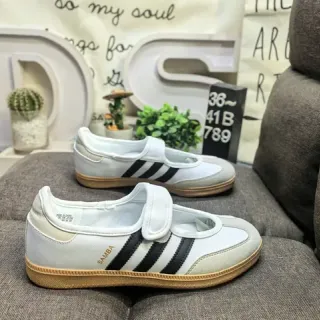 Adidas Samba أبيض أسود غوم أحذية رياضية للأسلوب الحياتي