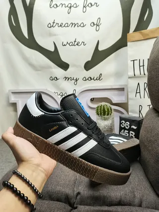 Adidas Samba أحذية أسلوب حياة أبيض أسود جيل 15