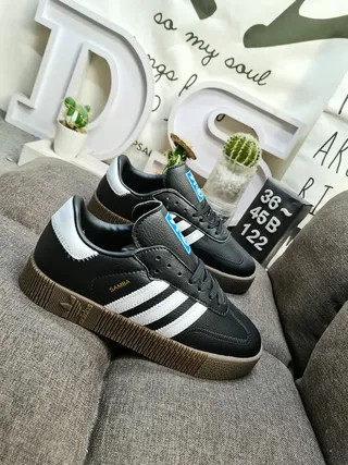 Adidas Samba أحذية أسلوب حياة أبيض أسود جيل 19