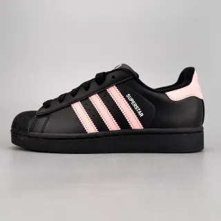 Adidas Superstar أحذية رياضية سوداء ووردية أسلوب حياة
