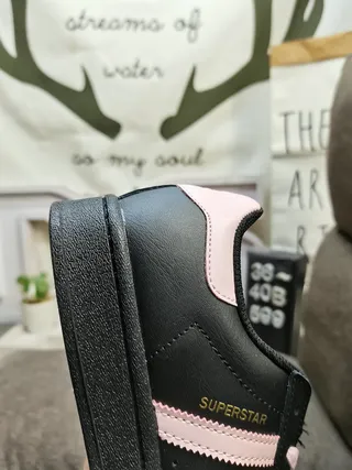 Adidas Superstar Tênis Lifestyle Preto e Rosa 3